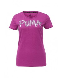 Женская ярко-розовая футболка с круглым вырезом с принтом от Puma