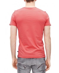 Мужская ярко-розовая футболка с круглым вырезом с принтом от s.Oliver Denim