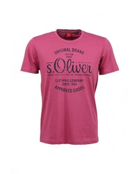 Мужская ярко-розовая футболка с круглым вырезом с принтом от s.Oliver