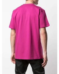 Мужская ярко-розовая футболка с круглым вырезом с принтом от Supreme