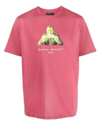 Мужская ярко-розовая футболка с круглым вырезом с принтом от Throwback.