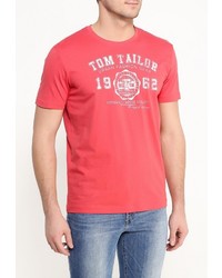 Мужская ярко-розовая футболка с круглым вырезом с принтом от Tom Tailor