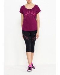 Женская ярко-розовая футболка с круглым вырезом от Asics