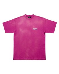 Мужская ярко-розовая футболка с круглым вырезом от Balenciaga