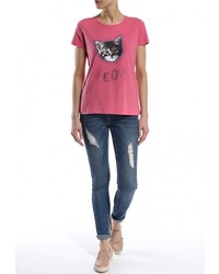 Женская ярко-розовая футболка с круглым вырезом от Baon