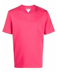 Мужская ярко-розовая футболка с круглым вырезом от Bottega Veneta