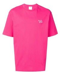 Мужская ярко-розовая футболка с круглым вырезом от Calvin Klein Jeans Est. 1978