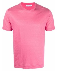 Мужская ярко-розовая футболка с круглым вырезом от Cruciani