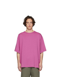 Мужская ярко-розовая футболка с круглым вырезом от Dries Van Noten