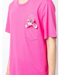 Мужская ярко-розовая футболка с круглым вырезом от Doublet