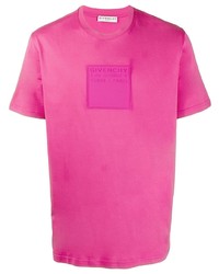 Мужская ярко-розовая футболка с круглым вырезом от Givenchy