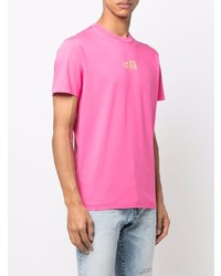 Мужская ярко-розовая футболка с круглым вырезом от DSQUARED2