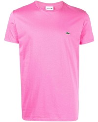 Мужская ярко-розовая футболка с круглым вырезом от Lacoste