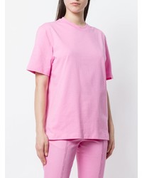Женская ярко-розовая футболка с круглым вырезом от MSGM