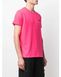 Мужская ярко-розовая футболка с круглым вырезом от Moschino