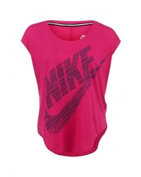Женская ярко-розовая футболка с круглым вырезом от Nike