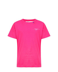 Мужская ярко-розовая футболка с круглым вырезом от Off-White
