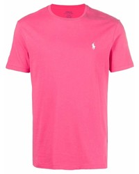 Мужская ярко-розовая футболка с круглым вырезом от Polo Ralph Lauren