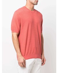 Мужская ярко-розовая футболка с круглым вырезом от Zegna