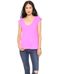 Женская ярко-розовая футболка с круглым вырезом от Splendid