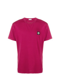 Мужская ярко-розовая футболка с круглым вырезом от Stone Island