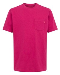 Мужская ярко-розовая футболка с круглым вырезом от Supreme