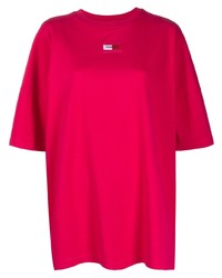 Мужская ярко-розовая футболка с круглым вырезом от Tommy Jeans