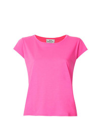 Женская ярко-розовая футболка с круглым вырезом