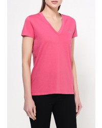 Женская ярко-розовая футболка от Lacoste