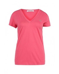 Женская ярко-розовая футболка от Lacoste