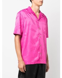Мужская ярко-розовая шелковая рубашка с коротким рукавом от Han Kjobenhavn