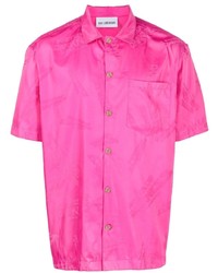 Мужская ярко-розовая шелковая рубашка с коротким рукавом от Han Kjobenhavn