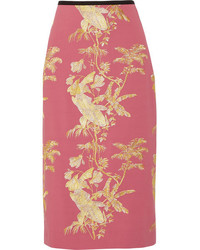 Ярко-розовая юбка-карандаш с вышивкой от Erdem