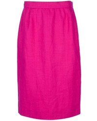 Ярко-розовая юбка-карандаш от Saint Laurent