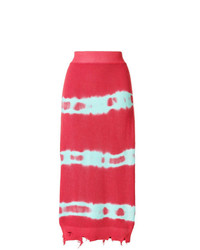 Ярко-розовая юбка-миди с принтом от MSGM