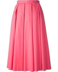 Ярко-розовая юбка-миди со складками от DSquared