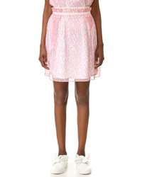 Ярко-розовая юбка с принтом от Carven