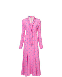 Ярко-розовое вечернее платье в горошек от Natasha Zinko