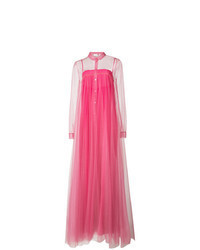 Ярко-розовое вечернее платье из фатина