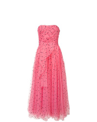 Ярко-розовое вечернее платье из фатина от Carolina Herrera