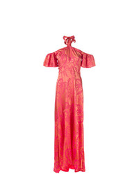 Ярко-розовое вечернее платье с принтом от Temperley London