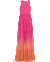 Ярко-розовое вечернее платье со складками от Matthew Williamson