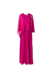 Ярко-розовое вечернее платье со складками от MSGM