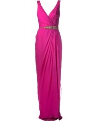 Ярко-розовое вечернее платье от Marchesa