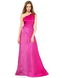 Ярко-розовое вечернее платье от Monique Lhuillier