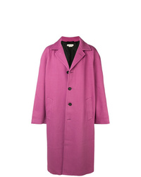 Ярко-розовое длинное пальто