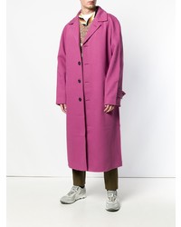 Ярко-розовое длинное пальто от Marni
