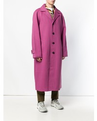 Ярко-розовое длинное пальто от Marni