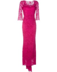 Ярко-розовое кружевное вечернее платье от Dolce & Gabbana