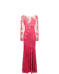 Ярко-розовое кружевное вечернее платье от Olvi´S